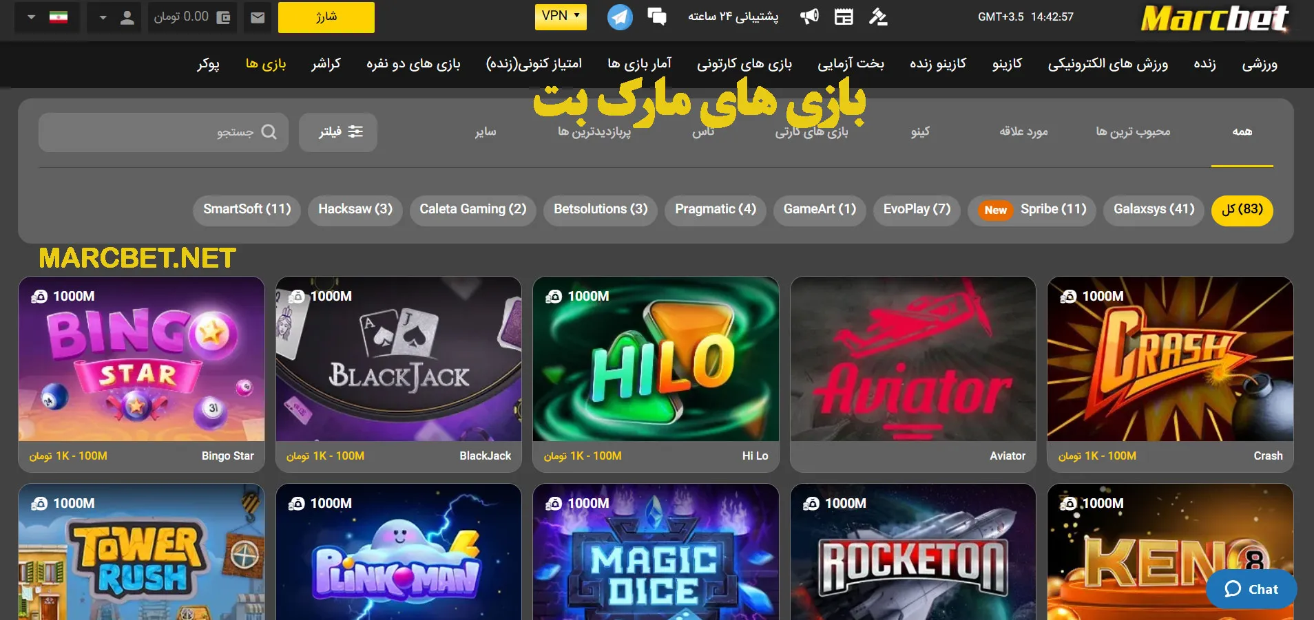 بازی های مارک بت